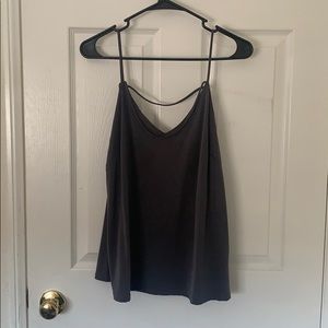 Gray, sleeveless blouse top with cute details